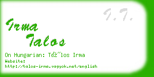 irma talos business card